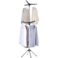 thumbnail image 2 of Clothes Drying Rack Foldable, 70.9 inch Tripod Drying Rack for 35 Pieces of Clothes, with Height-Adjustable Rotatable Clothes Rails, Space Saving, Stainless Steel, Blue and Silver CDR005Q01, 2 of 9