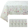 thumbnail image 2 of Efavormart 5 Pack White Green Spring Floral Rectangle Plastic Tablecloths, PVC Waterproof Disposable Table Covers with Wild Flowers Butterfly Print - 54"x108", 2 of 5