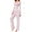 Pink, variant on Ladies' Heart Print Pajama Set With Long Sleeves And Pants Soft Cozy Loungewear for Cool Nights