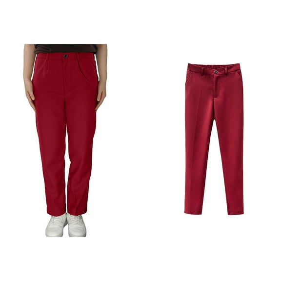 Boys' Flat Red Suit for Boys Stretch Pants Boys Clothes Size 5-6 Years Boys Clothes