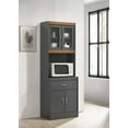 thumbnail image 2 of Hodedah Kitchen Cabinet with 1-Drawer, plus Space for Microwave in Grey-Oak, 2 of 6