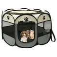 thumbnail image 1 of ODOMY Portable Foldable Pet Tent Playpen Fence Puppy Pen Soft Kennel Cat Cage Safe Guard Indoor Outdoor, 1 of 13