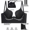 thumbnail image 3 of Sujetador con espalda baja para mujer, sujetador sin espalda con escote profundo en forma de U y tirantes transparentes convertibles, 3 of 3