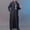 Black, variant on SIYUDAN Men Kaftan Thobe Casual Long Sleeve Mens Robe Loose Fit Hooded with Embroidered Muslim Men Clothing Black Abaya