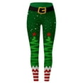 thumbnail image 4 of Christmas Leggings for Women High Waisted Santa Claus Print Ankle Length Seasonal Printed Leggings Soft Brushed Pants, 4 of 4