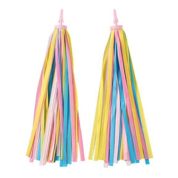 2pcs Ribbon Outdoor Cycling Scooters Bicycles Handlebar Colorful Tassels for Baby Carriers