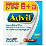Advil Ibuprofen Film-Coated Tablets, 200 mg, 180 Count