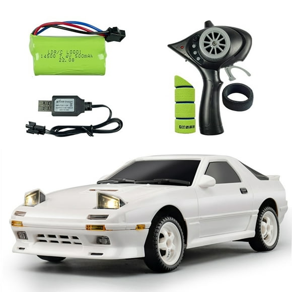 LDRC LD1802 RX7 1/18 RC Drift Car 2.4G 2WD RC Car With LED Lights 10km/h Rechargeable Drift Racing Car For Boys Girls Gifts