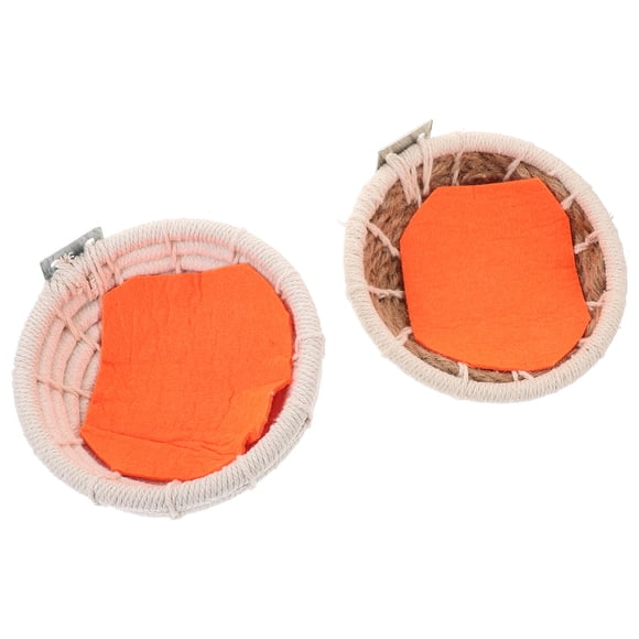 KAKOWELY Bird Nest 2pcs Hemp Rope Bird Breeding Nest Bed Weave Hatching Hut Pet Cage Nest5.31"X5.31"X1.97"