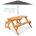 thumbnail image 5 of Best Choice Products 2-in-1 Outdoor Interchangeable Wooden Picnic Table/Garden Bench for w/ Umbrella Hole - Natural, 5 of 7