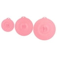 thumbnail image 1 of Tapas de silicona reutilizables para cuencos, cubiertas para almacenamiento de alimentos, reemplazos de utensilios de cocina (rosa), 3 uds., 1 of 8