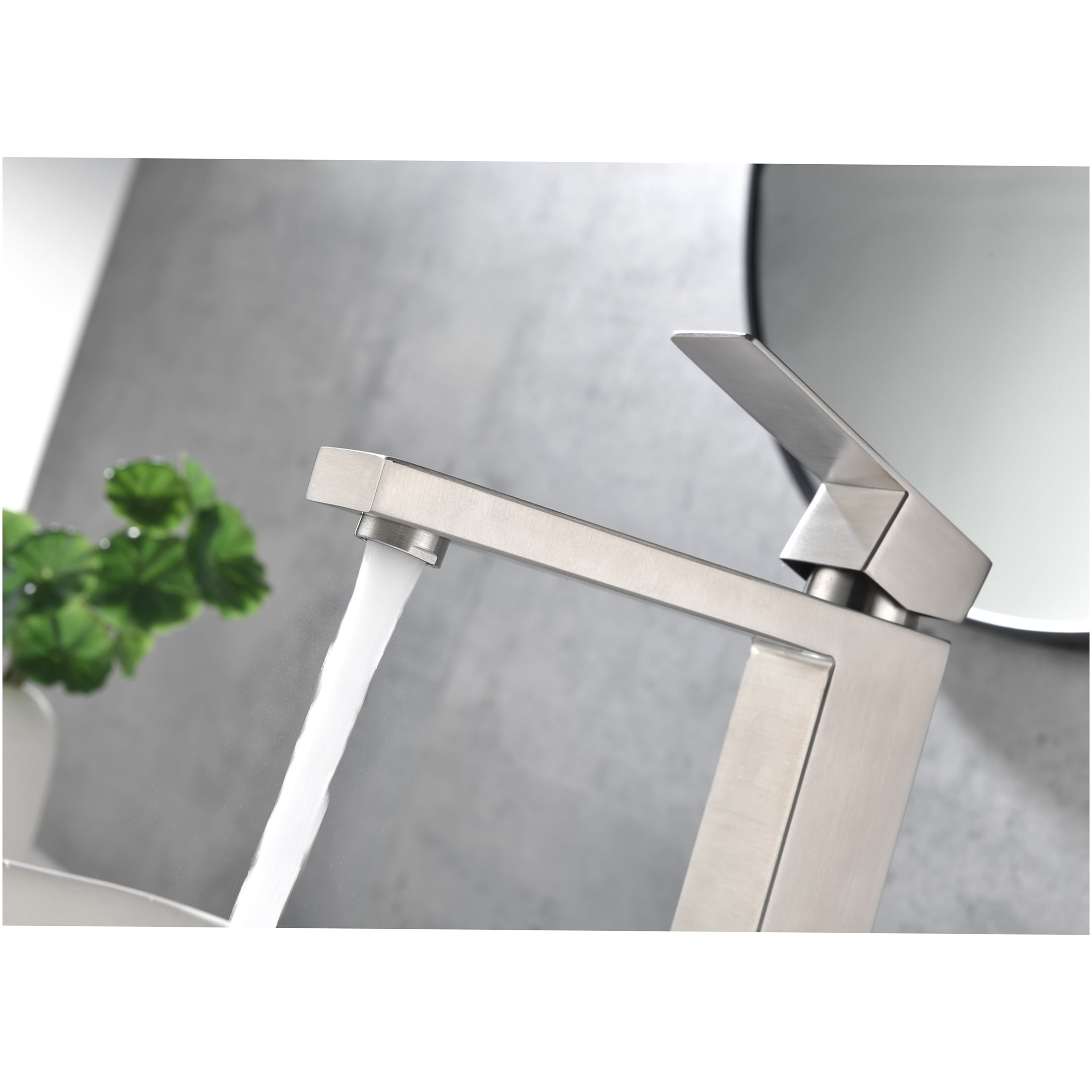 JERFIT Single Handle Bathroom Faucet Brushed Nickel, 1-Hole Vessel Sink Faucet with Pop-Up Drain Assembly, Anti-Splash Aerator, Stainless Steel Vanity Faucet for Bathroom Sink