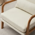 thumbnail image 6 of Ktaxon Mid Century Modern Accent Chair, Linen Fabric Armchair, High Back Single Sofa with Solid Wood Frame Beige, 6 of 11