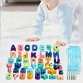 thumbnail image 3 of WNFJR Wooden Lacing Beads, Alphabet Letters Numbers Threading String Toys Preschool Fine Motor Skills Toy for Kids Boys Girls, 3 of 4