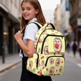 thumbnail image 3 of Yspwyqan Senior Kids Backpack for Teens, 600D Polyester School Bags with Front Pocket Hedgehog Apple 17 Inch Laptop Backpack for High School Hiking Camping, 3 of 7