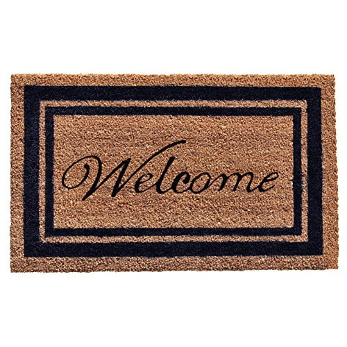 Home & More Border Welcome Doormat 18" x 30" (Dark Blue)