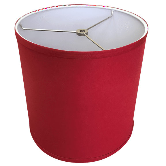 Fenchel Shades | 10" Top Diameter x 10" Bottom Diameter x 10 Height, (Washer/Spider Attachment) Drum Lamp Shade - (Linen Rich Red)