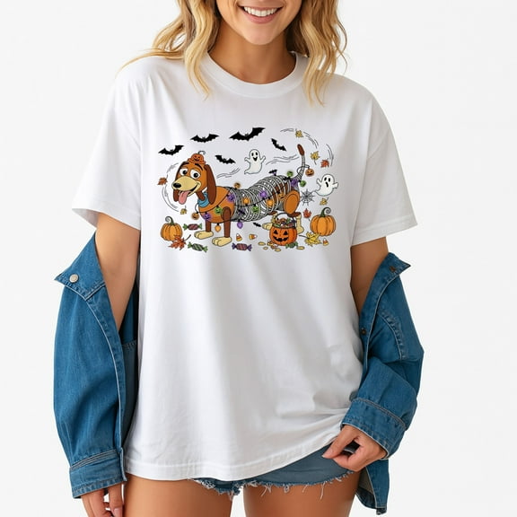 Halloween Slinky Dachshund Skeleton Dog Trick Or Treat – T-Shirt / Hoodie / Sweatshirt – Fun Halloween Theme – Dog Lovers &