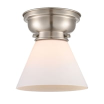 623-1F-SN-G41-Innovations Lighting-Cone - 1 Light Flush Mount In Industrial Style-7.4 Inches Tall and 7.75 Inches Wide-Brushed Satin Nickel
