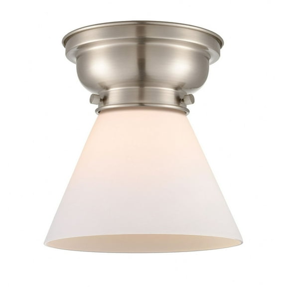 623-1F-SN-G41-Innovations Lighting-Cone - 1 Light Flush Mount In Industrial Style-7.4 Inches Tall and 7.75 Inches Wide-Brushed Satin Nickel