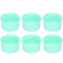 SNGMN Round Silicone Cake Moulds - Non-Stick Baking Tray for Cheesecakes, Fruit Cakes, Cupcakes - 6 Pack, 4"x4"x2.4" Size, Dishwasher Safe