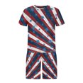 thumbnail image 5 of TIMIFIS Ensembles Courts pour Hommes 4 Juillet Tenues 2 Pcs Mode Été Survêtements Ensemble Décontracté Col Rond Imprimé Fête de l'Indépendance Chemisier à Manches Courtes et Shorts Pantalon Ensemble Deux Pièces, 5 of 5