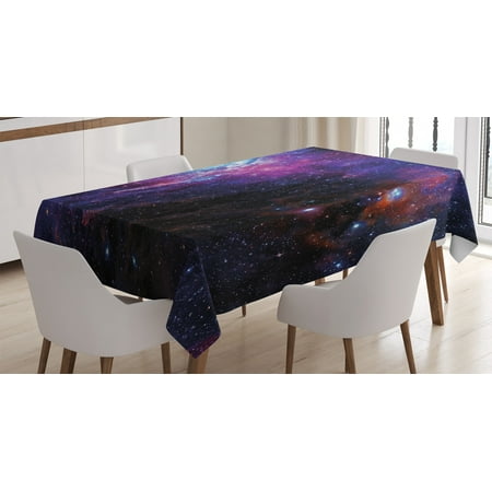 

Galaxy Tablecloth Starry Night Nebula Cloud Celestial Theme Image Space Decorations Art Print Rectangular Table Cover for Dining Room Kitchen 52 X 70 Inches Black Purple Blue by Ambesonne
