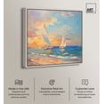 thumbnail image 2 of Sailboats In The Sunset Chic Coastal Canvas Wall Art by Art Remedy, Silver Floater Frame, 20"x20", 2 of 7