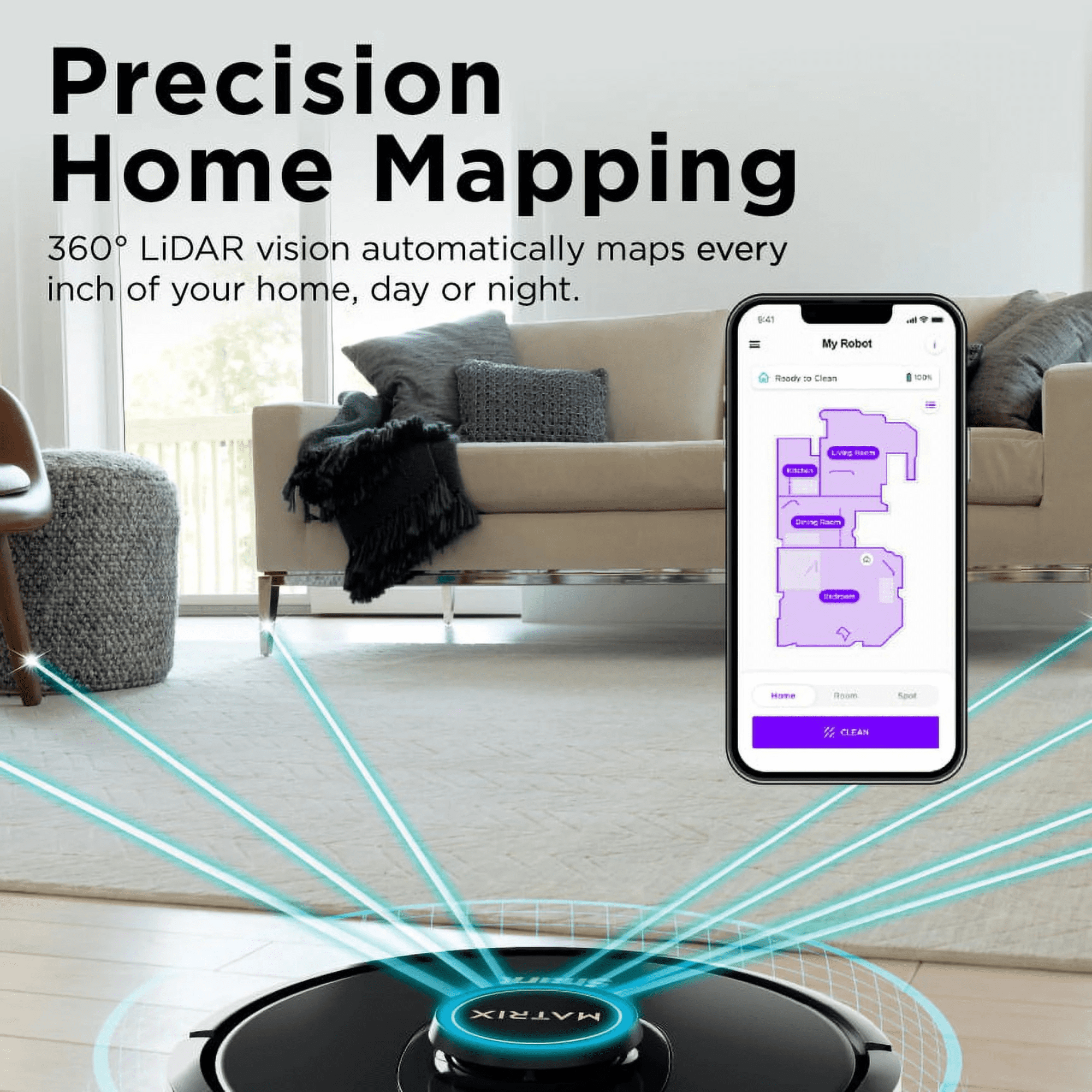 Shark Matrix Robot Vacuum AV2310 with Matrix Clean Multi Surface Brushroll Precision Home Mapping App Control Recharge Resume and Voice Commands (Refurbished)