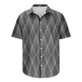 thumbnail image 5 of Jgppe Men's Button down Shirt Casual Plaid Collared Short Sleeve Shirts Plus Size Summer Tops Work, 5 of 5