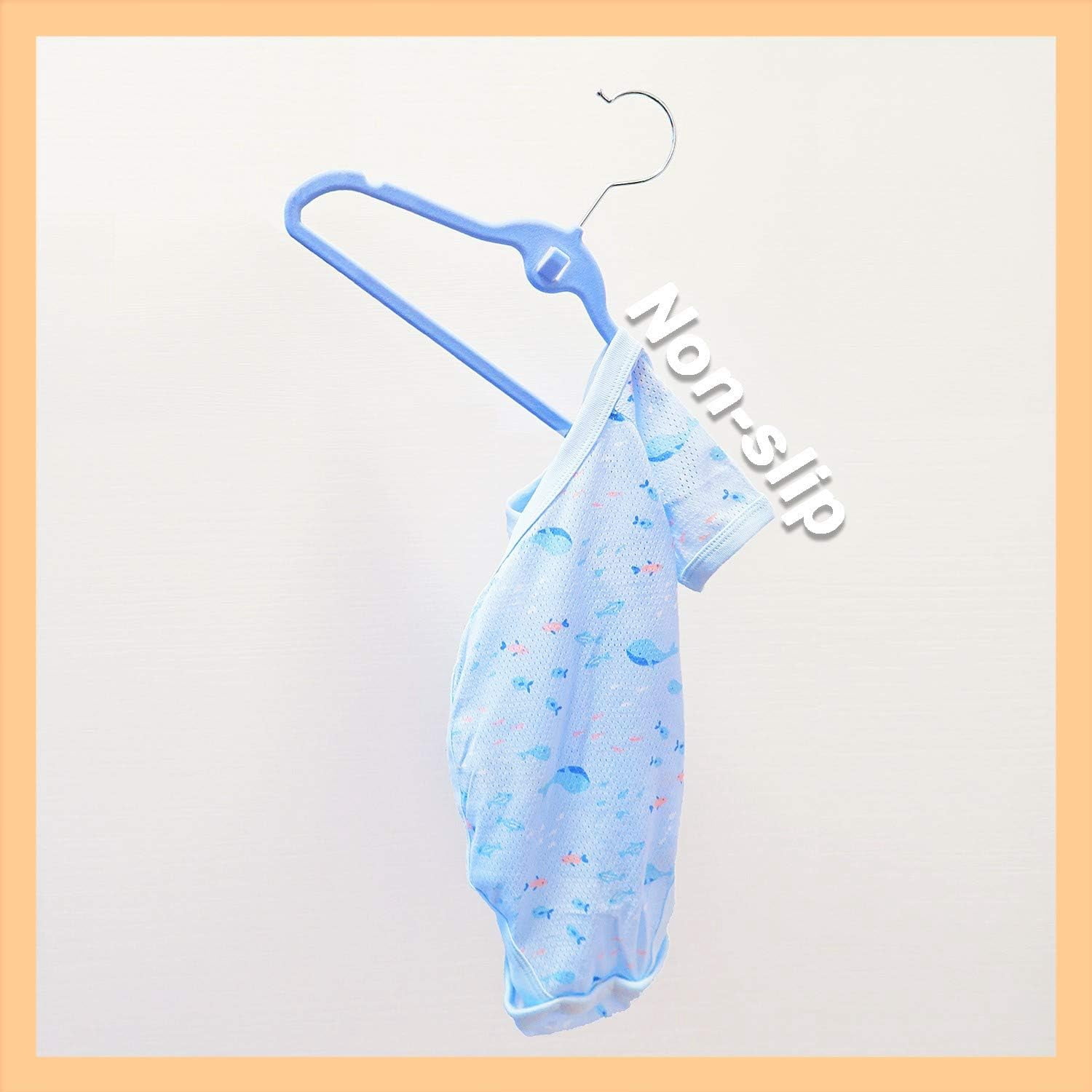 Pack of 30 Kids Velvet Hangers, Non-Slip Space-Saving with Cascading Mini Hooks, Multi-Color (Navy Blue, Light Blue and Grey) Baby and Toddler Clothes Organization