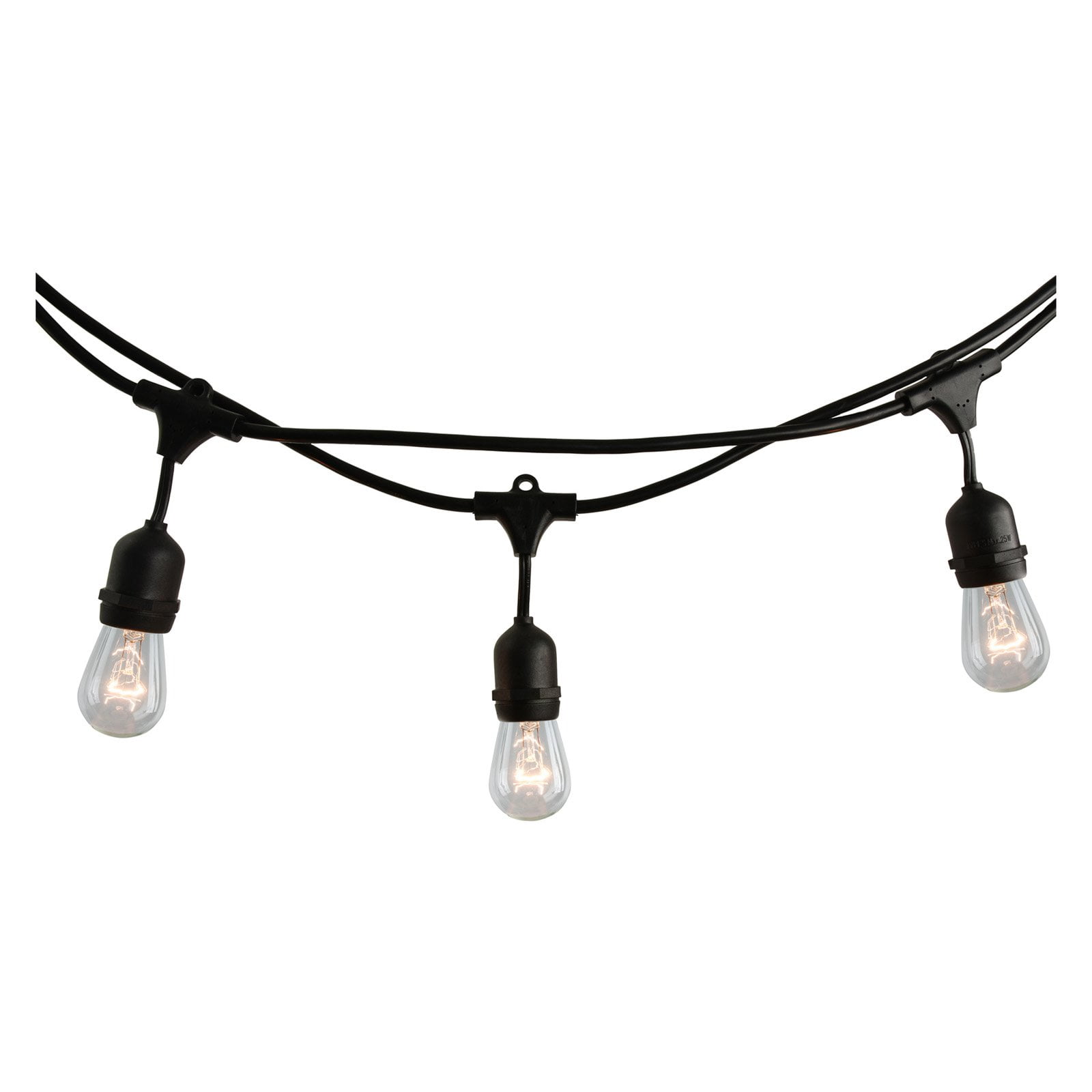 14' STRING LIGHT 10 SOCKETS KIT BLACK W/25W A19 NOSTALGIC SPIRAL 120V