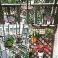 thumbnail image 3 of 8.7" Hanging Plant Holder Over The Rail Metal Fence Planters, Iron Hanging Baskets Flower Pot Holder for Patio Balcony Outdoor Plants  (Brown,1 Pack), 3 of 6
