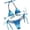 Blue, variant on Women's Bikini Set, Ombre Print Tied Halter Top with Crystal Rhinestones, Luxury Bathing Suit for Beach Vacation