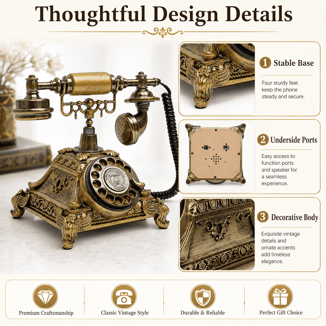 RDYMONKEY Retro Audio Guest Book Phone - Record Voice Messages for Wedding, Birthday & Special Events, Vintage Keepsake Gift with 8GB Storage, 120H Recording