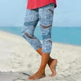 thumbnail image 2 of Pantalon Taille Élastique pour Femmes Pantalon d'Été Décontracté Taille Élastique Imprimé Court de Plage Pantalon Femme Taille Élastique, 2 of 5