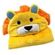 thumbnail image 2 of Manta con capucha para niños, manta ponible, suave y acogedora, capa de terciopelo coral con forma de animal para bebés y niños, león amarillo, 2 of 12