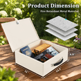 Fire Resistant Document Lock Box Safe, White Key Lock, X-Large ...