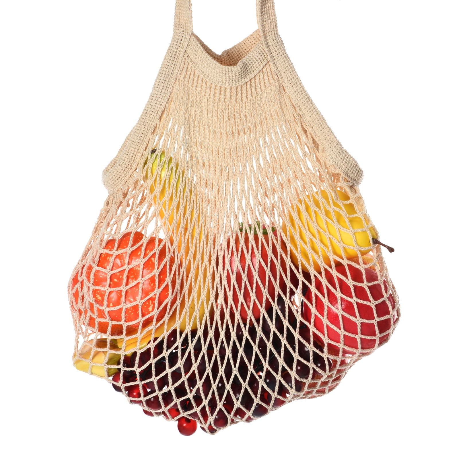 MECCANIXITY Cotton Mesh Bag Long Handle Reusable Washable