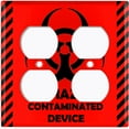 thumbnail image 3 of Metal Light Switch Plate Cover Red Contaminated Biohazard Sign SGN001, 3 of 13
