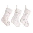 thumbnail image 6 of 20 Inch Faux Fur Sequin Snowflake Christmas Stockings Snowy White Christmas Stockings Hanging Ornaments Candy Gift Bags for Christmas Decorations, 6 of 6