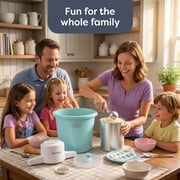 Nostalgia 4-Quart Electric Parlor-Style Ice Cream Maker, Aqua