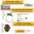 thumbnail image 3 of Sterling Silver and Baltic Green Amber Ring "Dana", 3 of 7