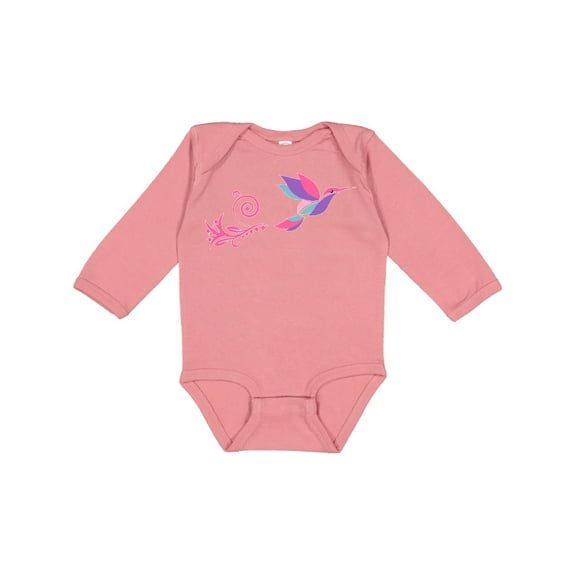Inktastic Hummingbird Flying Swirl Girls Long Sleeve Baby Bodysuit