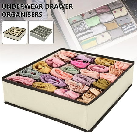 

HOTBEST Storage Organizer Drawer Divider Fordable Box Underwear Bra Socks Ties 24 Slots