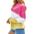 thumbnail image 6 of ZXZY Women Casual Long Sleeve Round Neck Colorblock Sweatshirts, 6 of 8