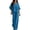 Blue, variant on Casual Pant Suits For Women, Notch Neck Button Accent Irregular Top And Flowy Wide Leg Pants Two‑Piece Lounge Outfit, Relax‑Fit Polyester Women Set, S‑XXL, Plus Size Friendly