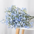 thumbnail image 3 of Gypsophila Bouquet Simulation Birthday Bouquet Dried Flowers, Artificial Babys Breath Gypsophila Silk Flowers Bouquet with Silk Ribbon Home Wedding Home Decor Blue, Artificial Flower*1, 3 of 3
