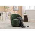 thumbnail image 2 of 360 Degree Chenille Swivel Chair, Modern Barrel Club Armchair with Metal Base  for Living Room Bedroom,  Green, 2 of 7