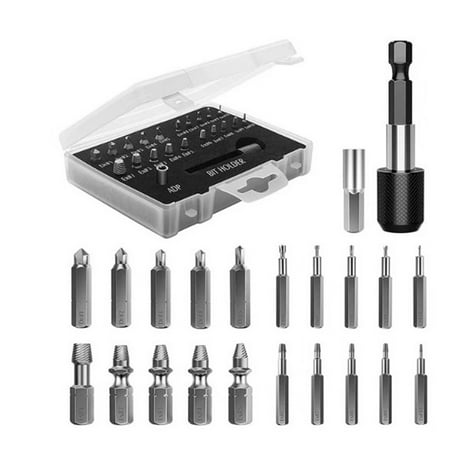 

Tool Kit Screw Extractor Set Border High Speed Steel Reverse Teeth Reverse Wire Removal Tool Broken Screw Extractor Set Of 22 Pieces